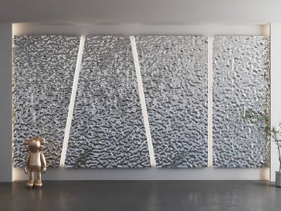 现代波纹板背景墙 现代水波纹金属背景墙 金属不锈钢水纹板 金属波纹饰面板